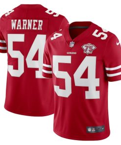 Nike 49ers #54 Fred Warner Red Men's 75th Anniversary Stitched NFL Vapor Untouchable Limited Jersey