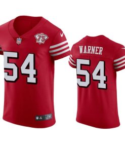 Nike 49ers #54 Fred Warner Red Rush Men's 75th Anniversary Stitched NFL Vapor Untouchable Elite Jersey