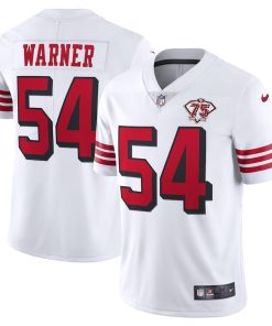 Nike 49ers #54 Fred Warner White Rush Men's 75th Anniversary Stitched NFL Vapor Untouchable Limited Jersey