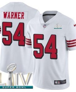 Nike 49ers #54 Fred Warner White Super Bowl LIV 2020 Rush Men's Stitched NFL Vapor Untouchable Limited Jersey