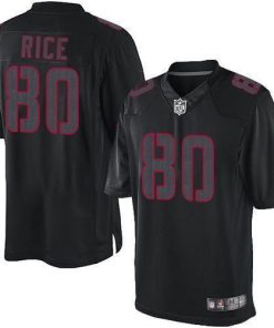 Nike 49ers #80 Jerry Rice Black Men's Stitched NFL Impact Limited Jersey