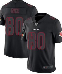 Nike 49ers #80 Jerry Rice Black Men's Stitched NFL Limited Rush Impact Jersey