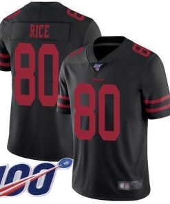 Nike 49ers #80 Jerry Rice Black Alternate Men's Stitched NFL 100th Season Vapor Limited Jersey