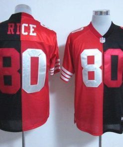 Nike 49ers #80 Jerry Rice Black/Red Men's Stitched NFL Elite Split Jersey