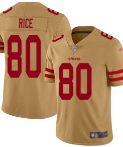 Nike 49ers #80 Jerry Rice Gold Men's Stitched NFL Limited Inverted Legend Jersey