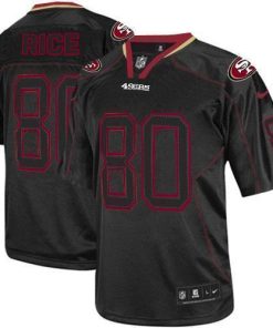 Nike 49ers #80 Jerry Rice Lights Out Black Men's Stitched NFL Elite Jersey