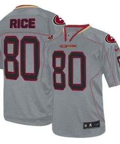 Nike 49ers #80 Jerry Rice Lights Out Grey Men's Stitched NFL Elite Jersey