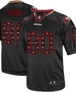 Nike 49ers #80 Jerry Rice New Lights Out Black Men's Stitched NFL Elite Jersey