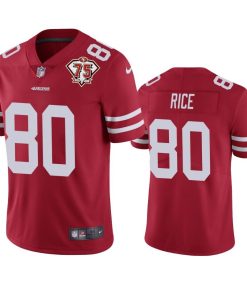 Nike 49ers #80 Jerry Rice Red Men's 75th Anniversary Stitched NFL Vapor Untouchable Limited Jersey