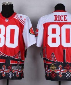 Nike 49ers #80 Jerry Rice Red Men's Stitched NFL Elite Noble Fashion Jersey