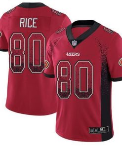 Nike 49ers #80 Jerry Rice Red Team Color Men's Stitched NFL Limited Rush Drift Fashion Jersey