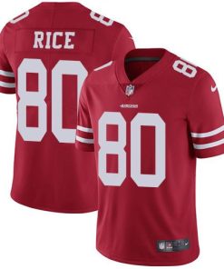 Nike 49ers #80 Jerry Rice Red Team Color Men's Stitched NFL Vapor Untouchable Limited Jersey