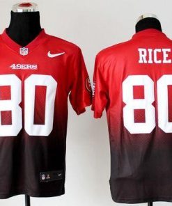 Nike 49ers #80 Jerry Rice Red/Black Men's Stitched NFL Elite Fadeaway Fashion Jersey