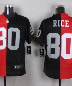 Nike 49ers #80 Jerry Rice Red/Black Two Tone Oakland Raiders Men's Stitched NFL Jersey