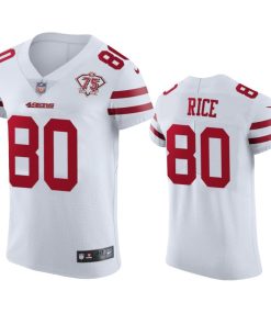 Nike 49ers #80 Jerry Rice White Men's 75th Anniversary Stitched NFL Vapor Untouchable Elite Jersey