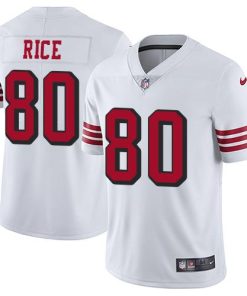 Nike 49ers #80 Jerry Rice White Rush Men's Stitched NFL Vapor Untouchable Limited Jersey