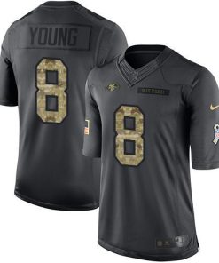 Nike 49ers #8 Steve Young Black Men's Stitched NFL Limited 2016 Salute To Service Jersey