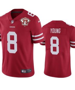 Nike 49ers #8 Steve Young Red Men's 75th Anniversary Stitched NFL Vapor Untouchable Limited Jersey