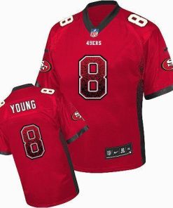 Nike 49ers #8 Steve Young Red Team Color Men's Stitched NFL Elite Drift Fashion Jersey