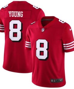 Nike 49ers #8 Steve Young Red Team Color Men's Stitched NFL Vapor Untouchable Limited II Jersey