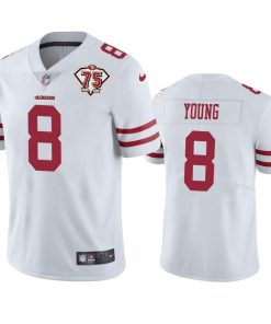 Nike 49ers #8 Steve Young White Men's 75th Anniversary Stitched NFL Vapor Untouchable Limited Jersey