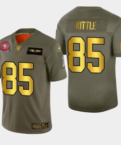 Nike 49ers #85 George Kittle Men's Olive Gold 2019 Salute To Service NFL 100 Limited Jersey