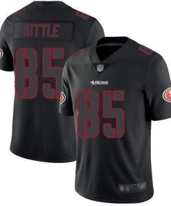 Nike 49ers #85 George Kittle Black Men's Stitched NFL Limited Rush Impact Jersey