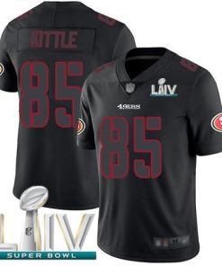Nike 49ers #85 George Kittle Black Super Bowl LIV 2020 Men's Stitched NFL Limited Rush Impact Jersey