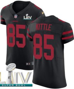 Nike 49ers #85 George Kittle Black Super Bowl LIV 2020 Alternate Men's Stitched NFL Vapor Untouchable Elite Jersey