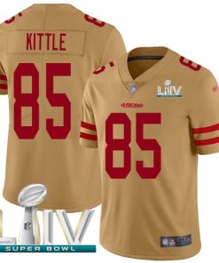 Nike 49ers #85 George Kittle Gold Super Bowl LIV 2020 Men's Stitched NFL Limited Inverted Legend Jersey