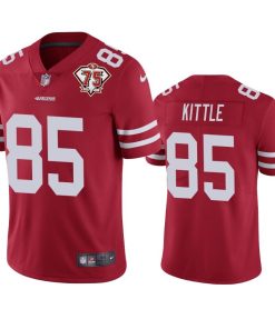 Nike 49ers #85 George Kittle Red Men's 75th Anniversary Stitched NFL Vapor Untouchable Limited Jersey