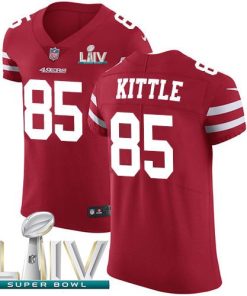 Nike 49ers #85 George Kittle Red Super Bowl LIV 2020 Team Color Men's Stitched NFL Vapor Untouchable Elite Jersey