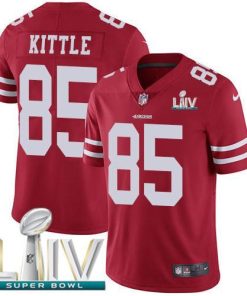 Nike 49ers #85 George Kittle Red Super Bowl LIV 2020 Team Color Men's Stitched NFL Vapor Untouchable Limited Jersey