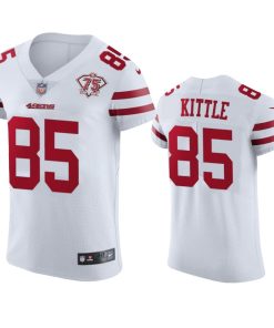 Nike 49ers #85 George Kittle White Men's 75th Anniversary Stitched NFL Vapor Untouchable Elite Jersey