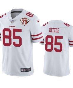 Nike 49ers #85 George Kittle White Men's 75th Anniversary Stitched NFL Vapor Untouchable Limited Jersey
