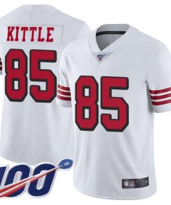 Nike 49ers #85 George Kittle White Rush Men's Stitched NFL Limited 100th Season Jersey