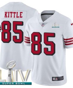 Nike 49ers #85 George Kittle White Super Bowl LIV 2020 Rush Men's Stitched NFL Vapor Untouchable Limited Jersey