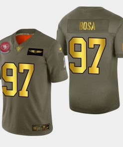 Nike 49ers #97 Nick Bosa Men's Olive Gold 2019 Salute To Service NFL 100 Limited Jersey
