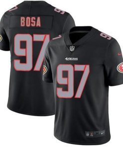 Nike 49ers #97 Nick Bosa Black Men's Stitched NFL Limited Rush Impact Jersey