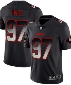 Nike 49ers #97 Nick Bosa Black Men's Stitched NFL Vapor Untouchable Limited Smoke Fashion Jersey