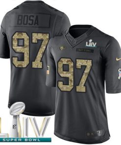 Nike 49ers #97 Nick Bosa Black Super Bowl LIV 2020 Men's Stitched NFL Limited 2016 Salute To Service Jersey