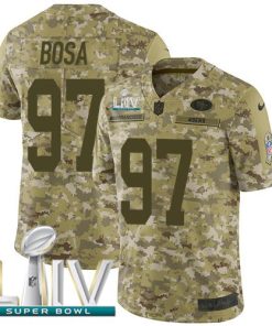 Nike 49ers #97 Nick Bosa Camo Super Bowl LIV 2020 Men's Stitched NFL Limited 2018 Salute To Service Jersey