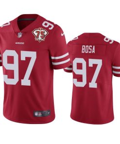 Nike 49ers #97 Nick Bosa Red Men's 75th Anniversary Stitched NFL Vapor Untouchable Limited Jersey