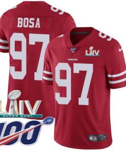 Nike 49ers #97 Nick Bosa Red Super Bowl LIV 2020 Team Color Men's Stitched NFL 100th Season Vapor Limited Jersey