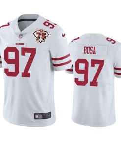 Nike 49ers #97 Nick Bosa White Men's 75th Anniversary Stitched NFL Vapor Untouchable Limited Jersey