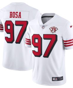 Nike 49ers #97 Nick Bosa White Rush Men's 75th Anniversary Stitched NFL Vapor Untouchable Limited Jersey
