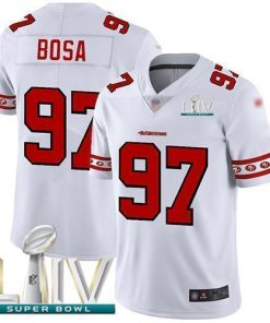 Nike 49ers #97 Nick Bosa White Super Bowl LIV 2020 Men's Stitched NFL Limited Team Logo Fashion Jersey