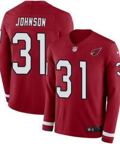 Nike Arizona Cardinals #31 David Johnson Red Team Color Men's Stitched NFL Limited Therma Long Sleeve Jersey Men's