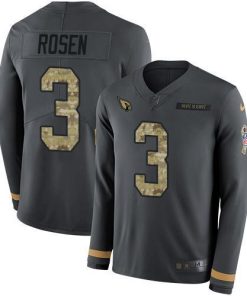 Nike Arizona Cardinals #3 Josh Rosen Anthracite Salute to Service Men's Stitched NFL Limited Therma Long Sleeve Jersey Men's