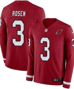 Nike Arizona Cardinals #3 Josh Rosen Red Team Color Men's Stitched NFL Limited Therma Long Sleeve Jersey Men's